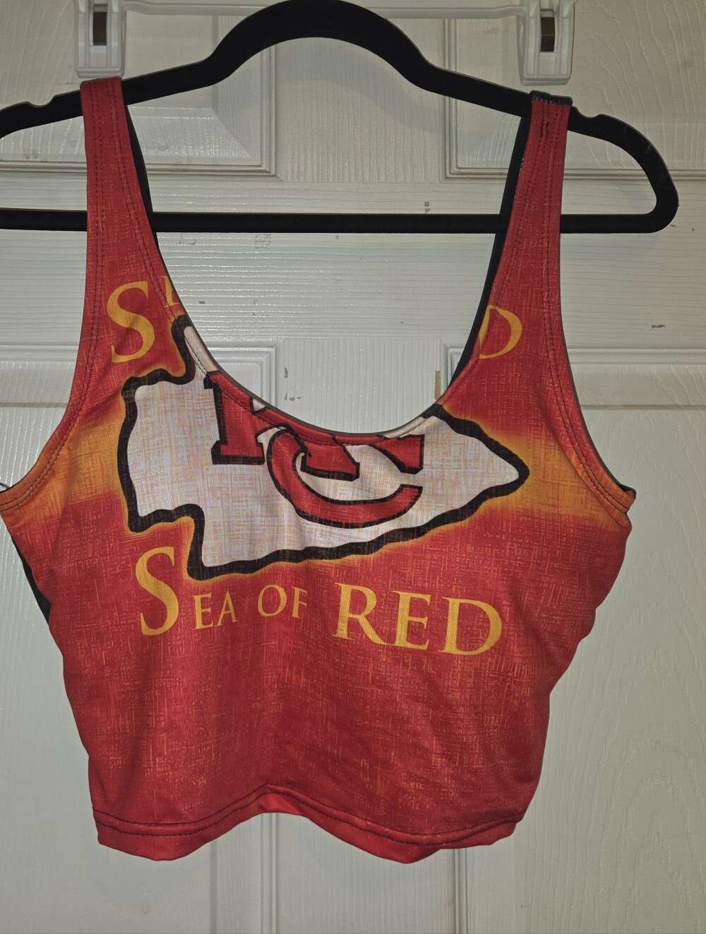 NWOT Kansas City Chiefs Sea of Red Sports Bra Crop Top Size L